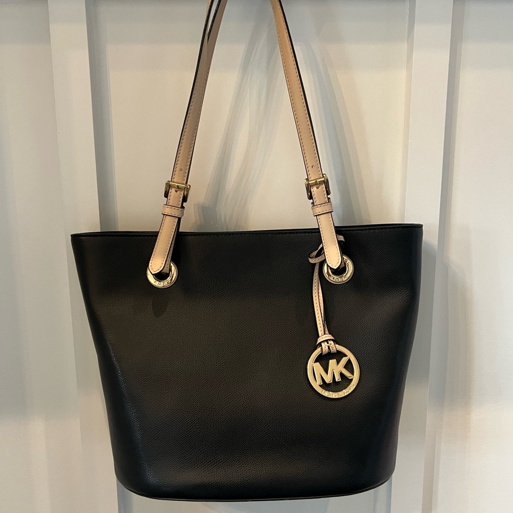 Michael Kors Black and Tan Tote Bag